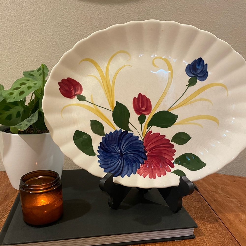 Vintage Blue Ridge Southern Pottery Chrysanthemum Platter – Hand Painted